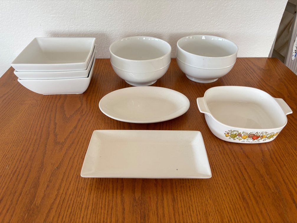 Collection of White Serving Dishes