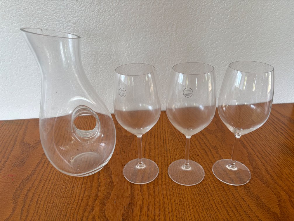 Lenox Crystal Wine Glasses and Crystal Wine Decanter