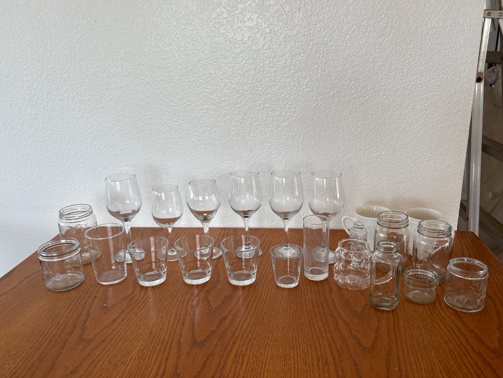   Variety of Glassware
