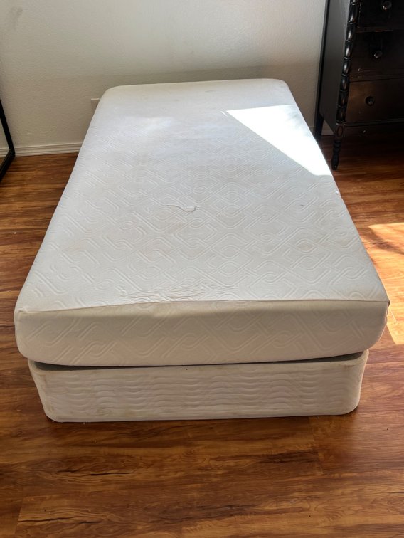 Twin Sized Memory Foam Mattress with Cover and Box Spring