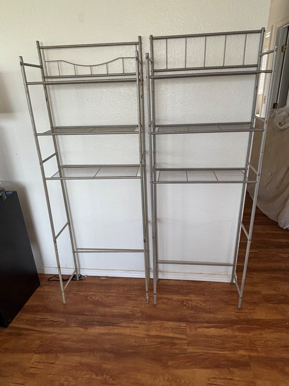 (X’s 2) Silver Metal Bathroom Organizing Shelf Units