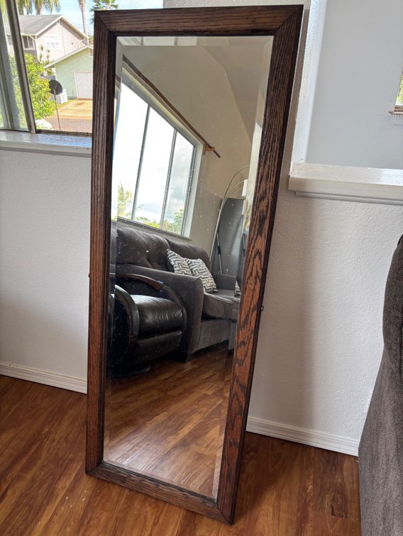 Rustic Wood Framed Wardrobe Mirror