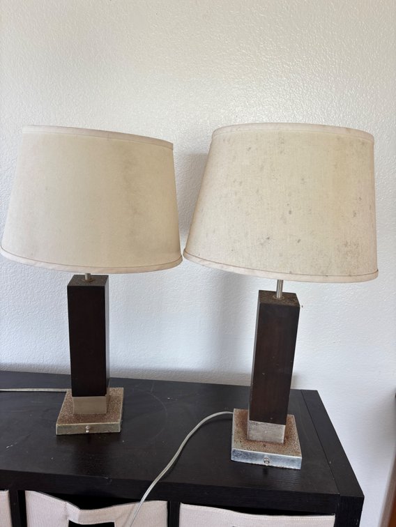 Pair of Brown Table Lamps 
