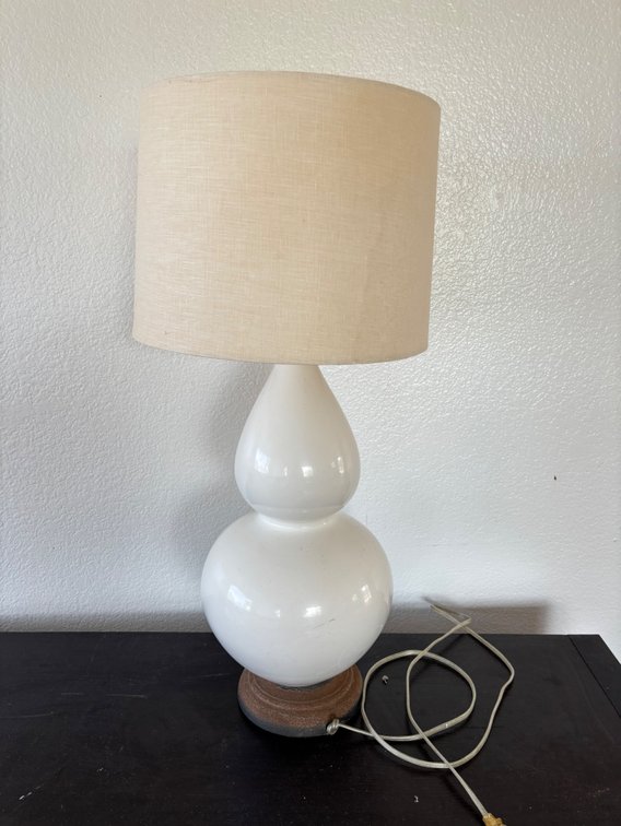 Tall and Curvy Off White Table Lamp