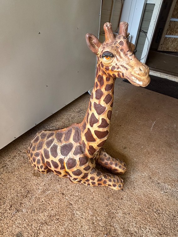 Unique Large Ceramic Seated Giraffe Statue