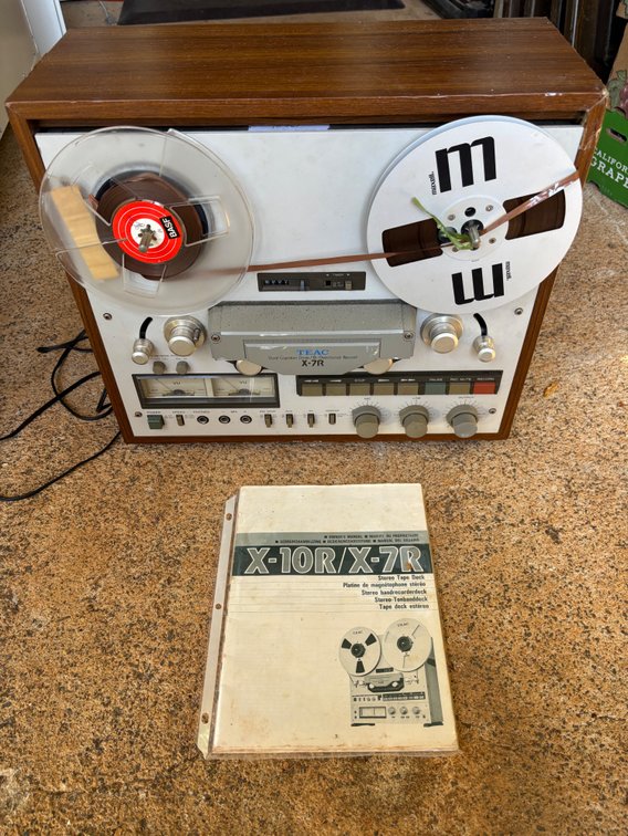 Vintage Reel to Reel with Manual TEAC X-7R