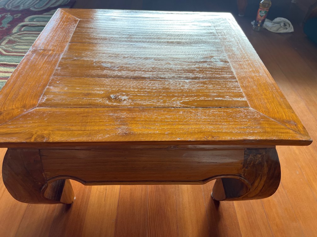 Teak side table 23.5x23.5x13 tall 