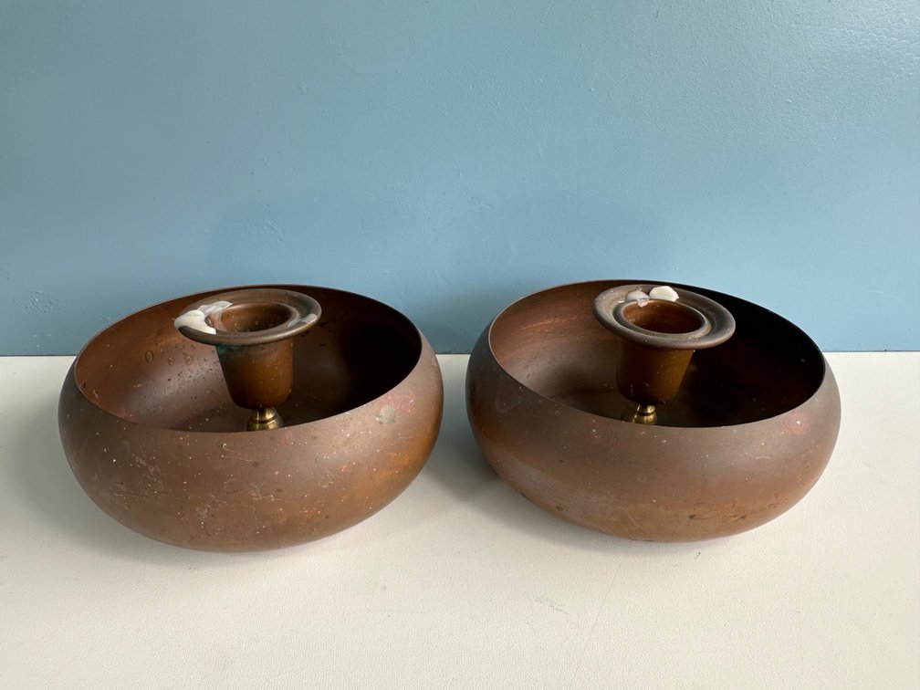 Pair of Copper Candle Holders – Elegant Home Décor Accent