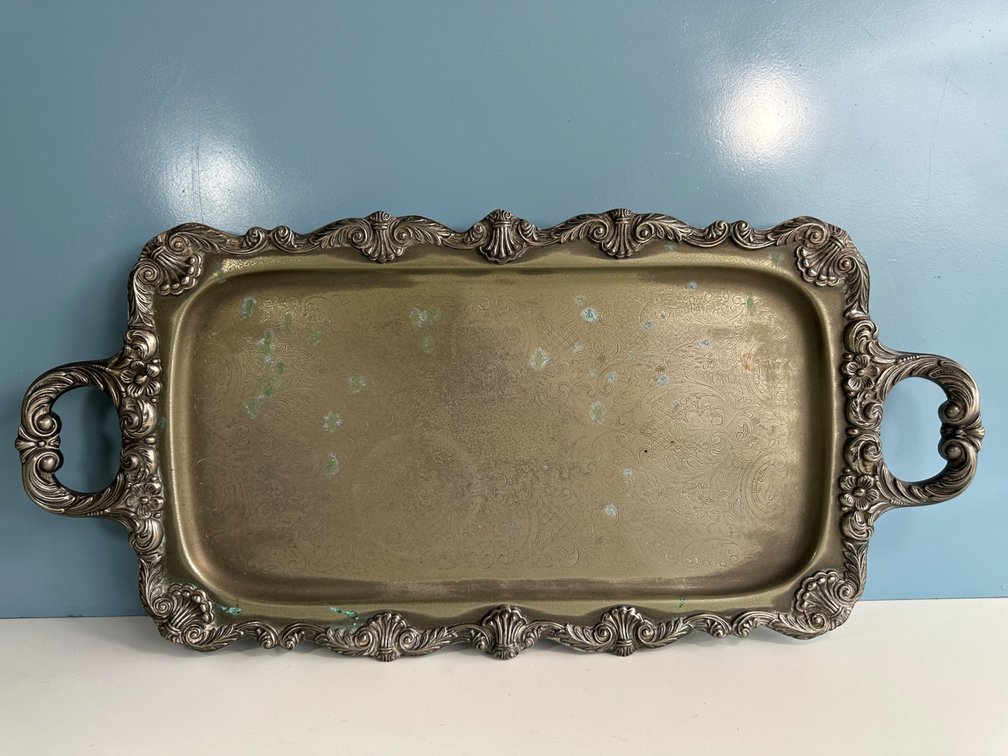 Elegant Ornate Rectangular Platter by English Silver MFG. Corp. 