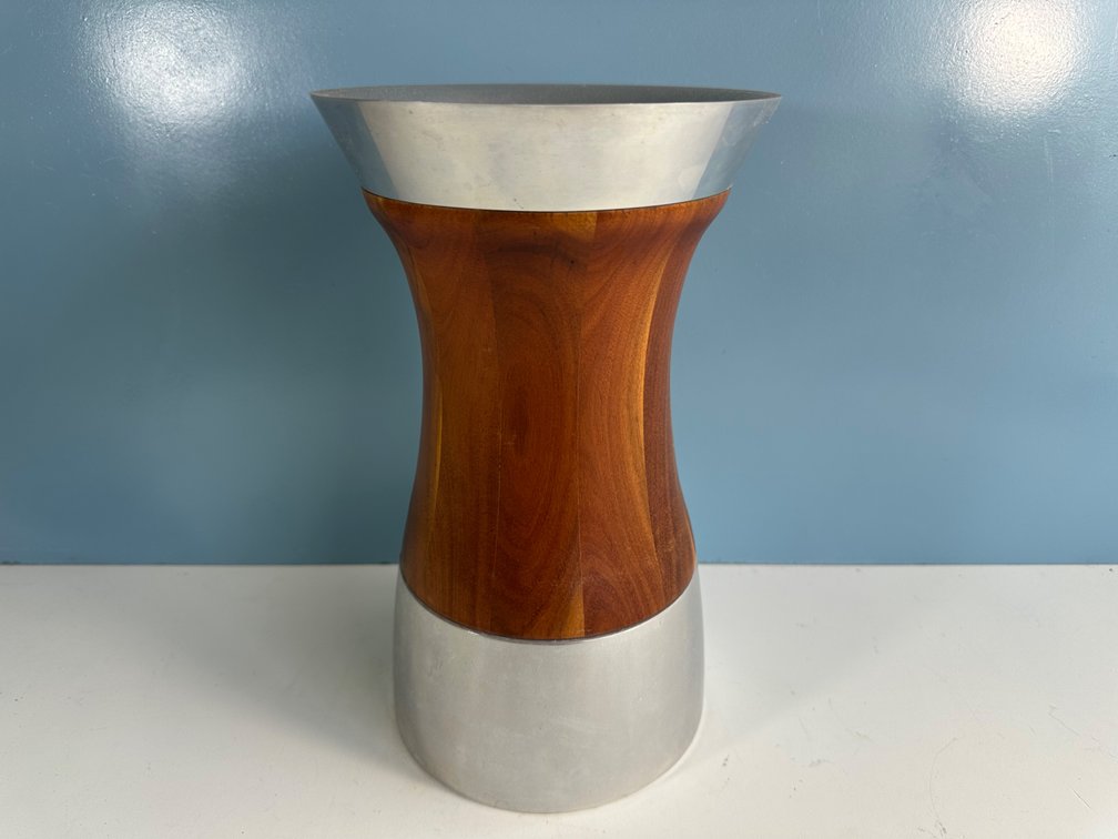 Nambe Metal and Wood Vase – Model MT0218 – Elegant Home Décor