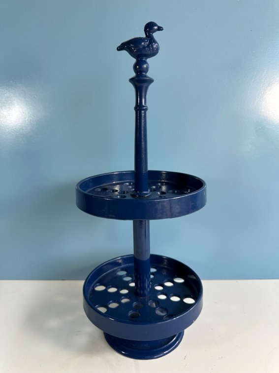 Enameled Cast Iron Tiered Holder – Beautiful Blue