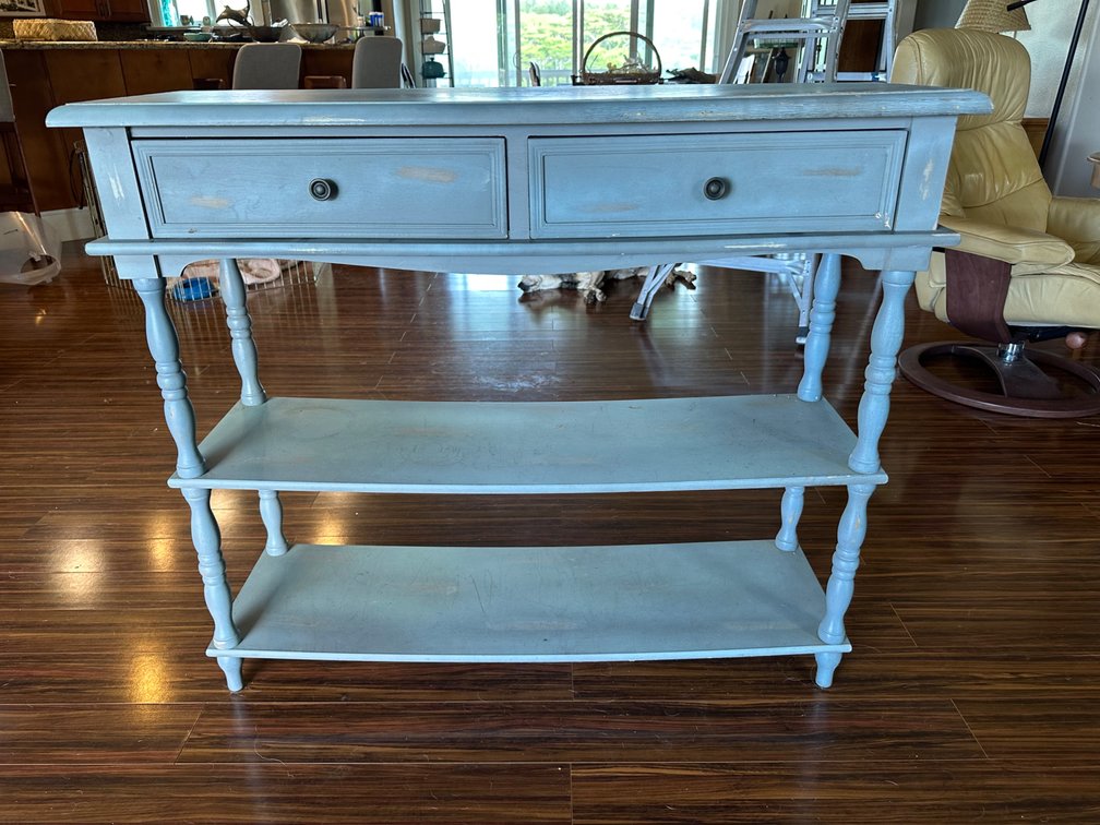 Elegant Console Table with Drawers and Shelves – Approx. 42" x 13" x 36"