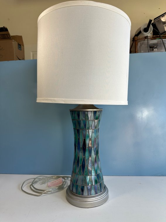 Elegant Mosaic Table Lamp with Neutral Shade