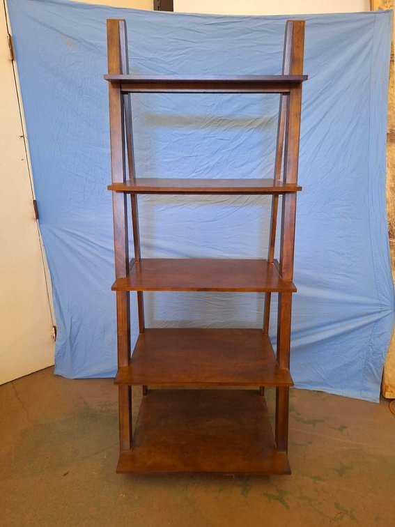 Wood ladder shelf