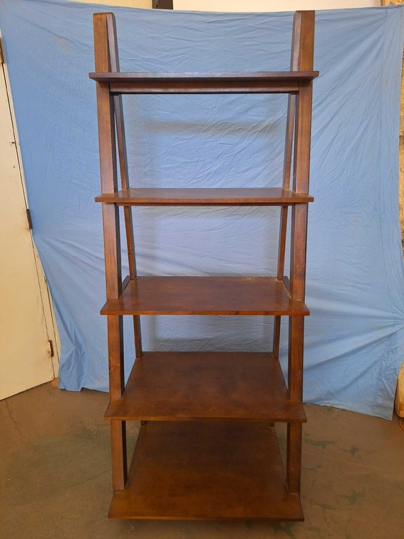 Wood ladder shelf