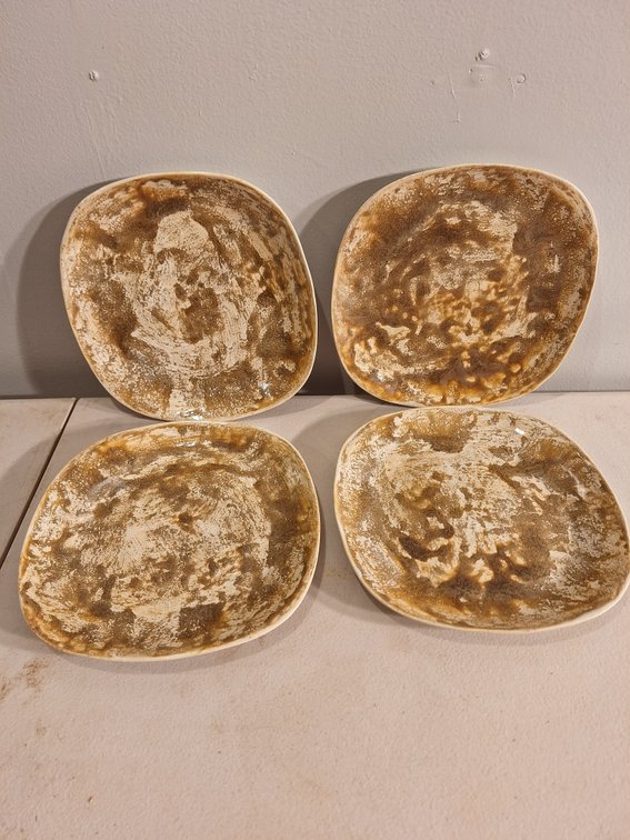 Handmade Salad Plates by Local Artist (x's 4)