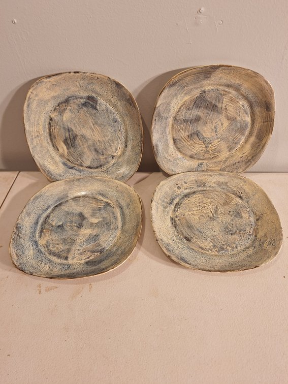 Handmade Salad Plates by Local Artist (X's 4)