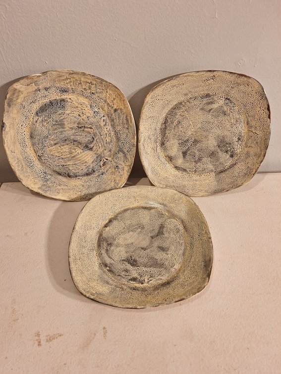 Handmade Appetizer Plates by Local Artist (X's 3)
