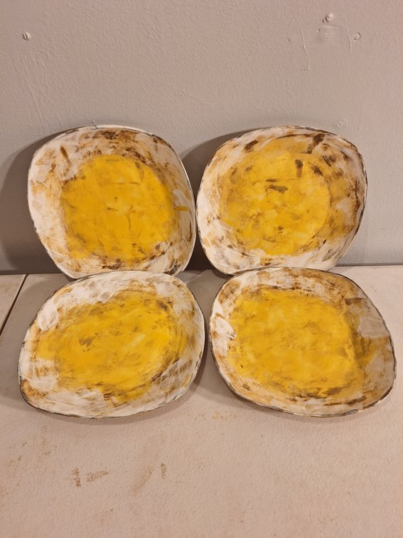 Handmade Appetizer Plates by Local Artist (X's 4)