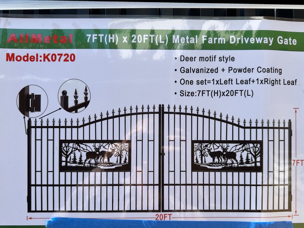 Allmetal Brand 7ft X 20ft Metal Farm Driveway Gate 