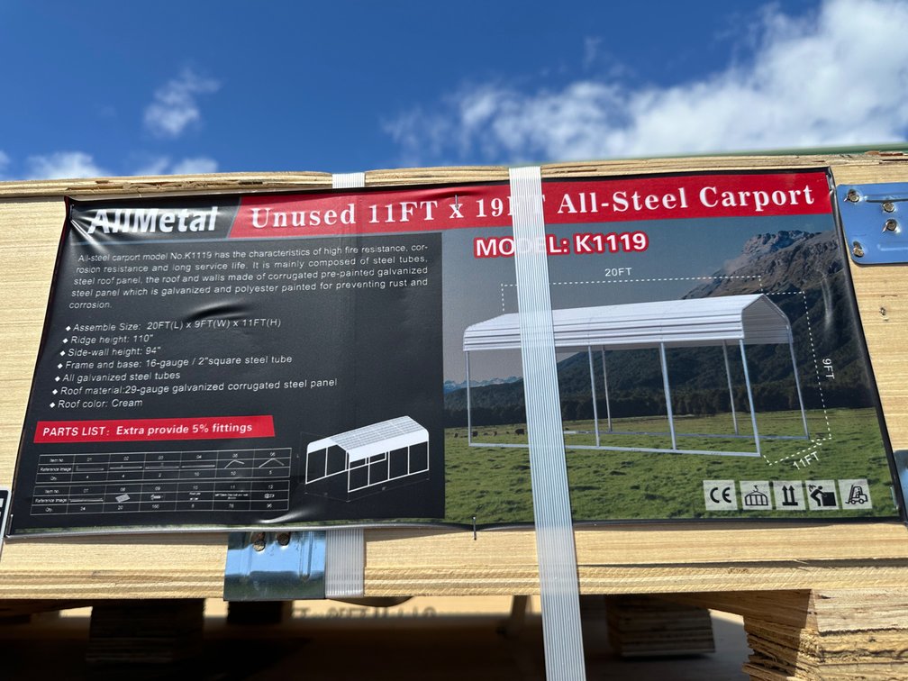 Allmetal Brand 11ft X 19ft All-Steel Carport 