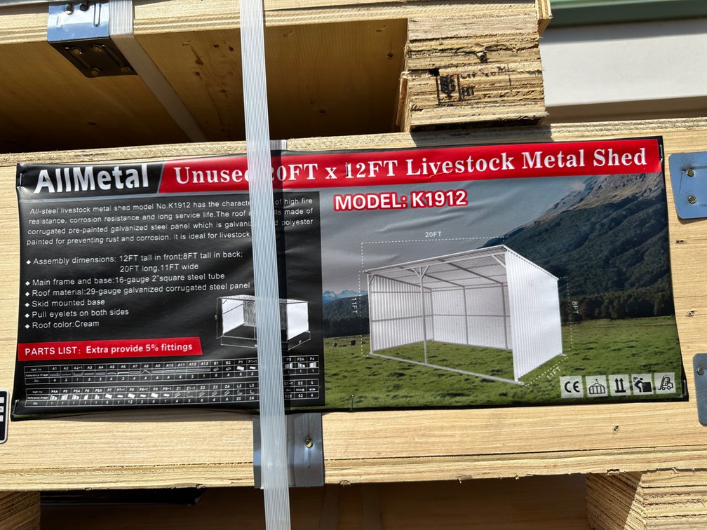 Allmetal Brand 20ft X 12ft Livestock Metal Shed 