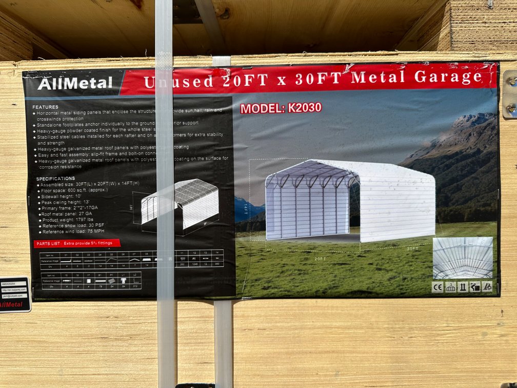 Allmetal Brand 30ft X 20ft Metal Garage 