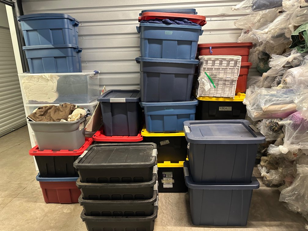 (X's 33) Storage Containers Packed with Assorted Fabrics!