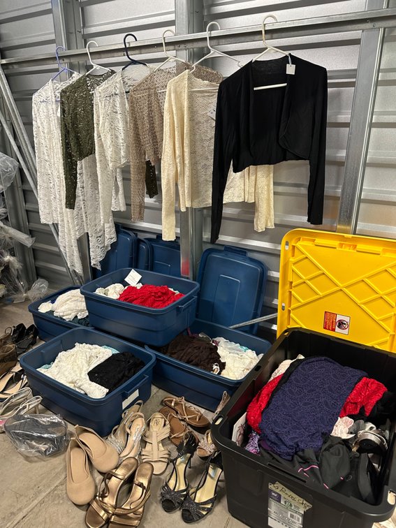 (X's 56) Clothing Lot – With Bonus Box of Women’s Shoes & Extras!