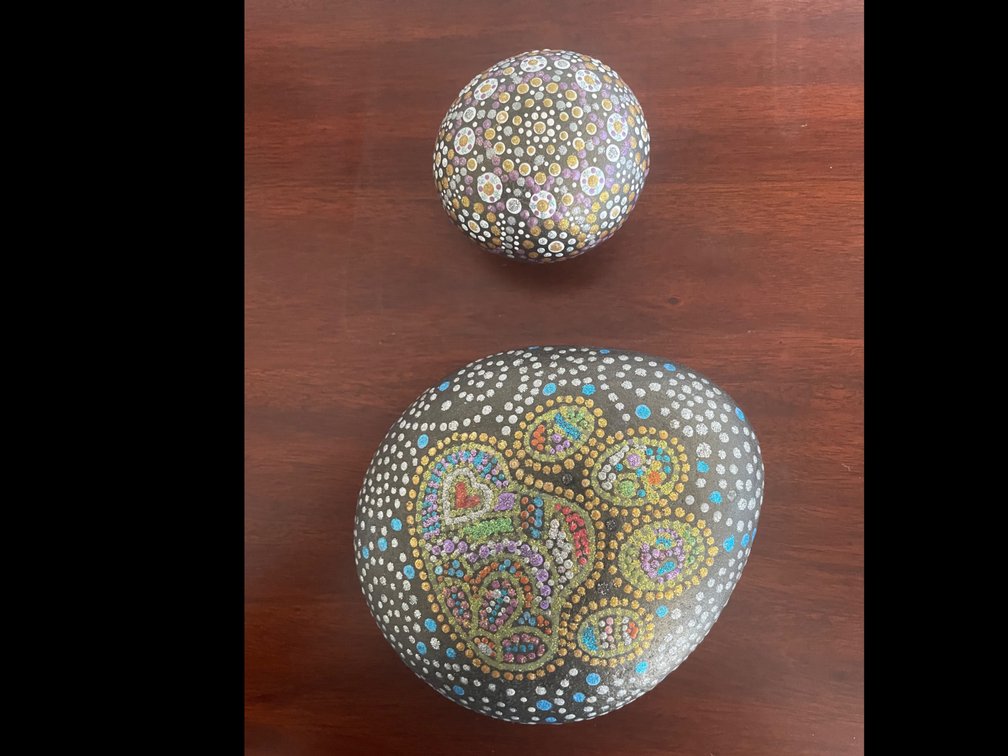 Hand painted Kauai river rocks