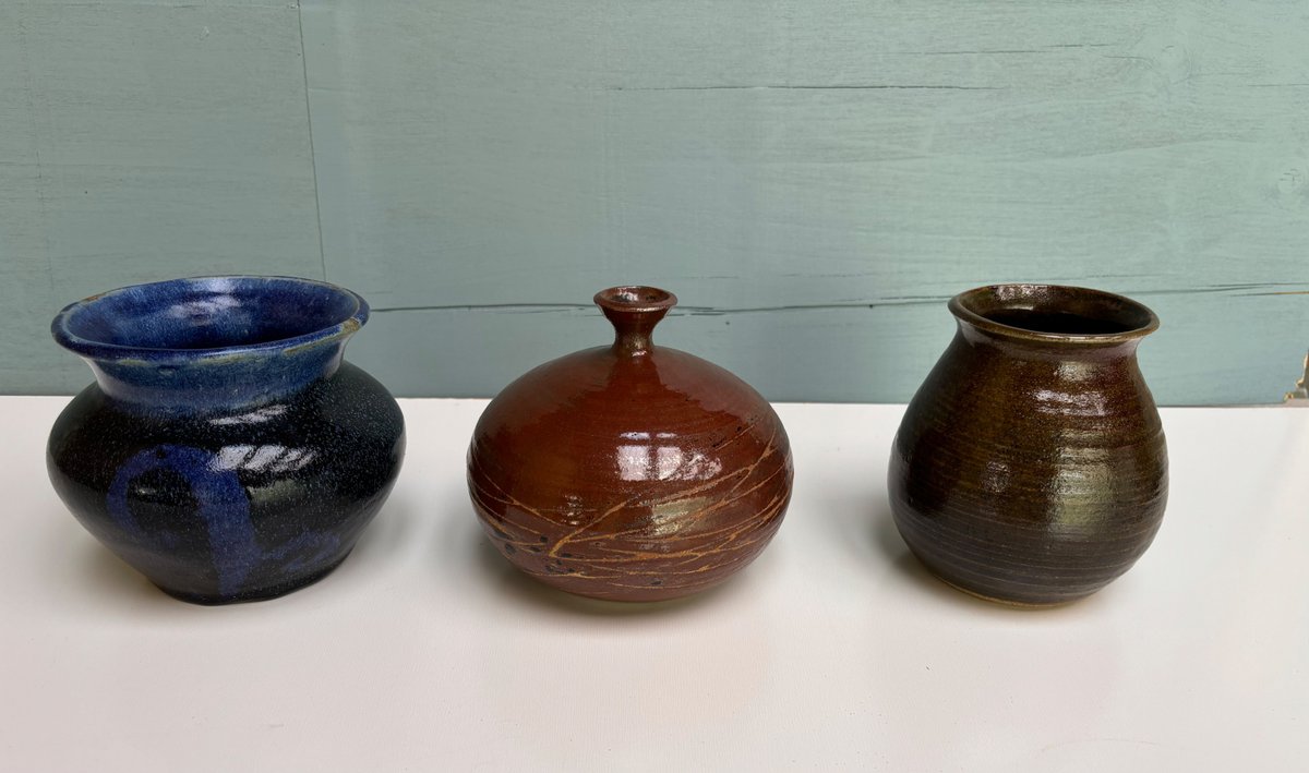 (X’s 3) Hand Crafted Ceramic Pottery Vessels 
