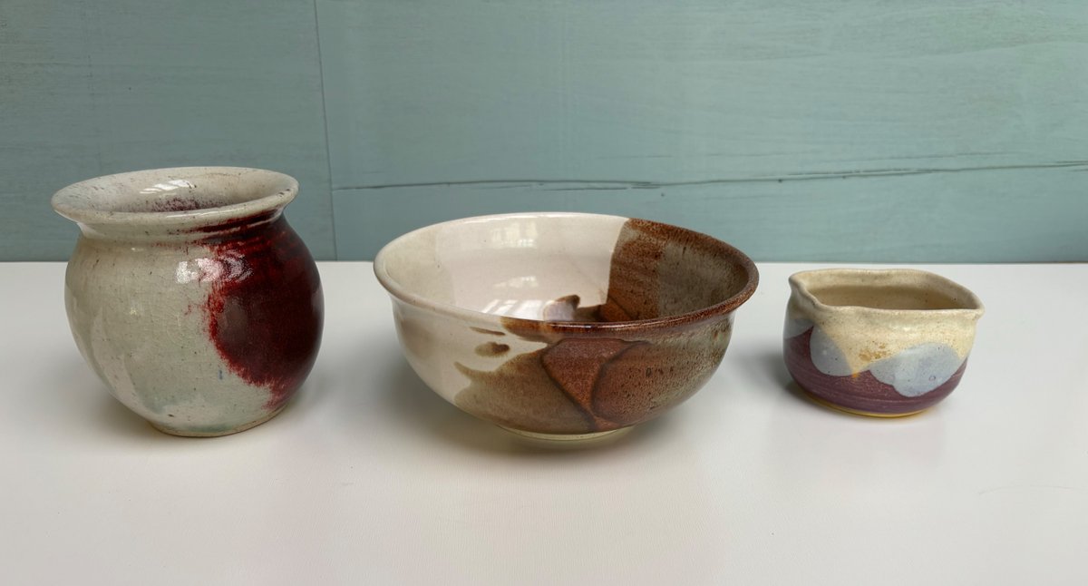 (X’s 3) Hand Crafted Ceramic Pottery Pieces