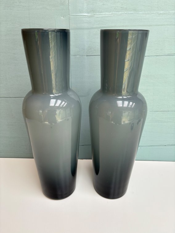 2 Tall Gradient Glass Vases