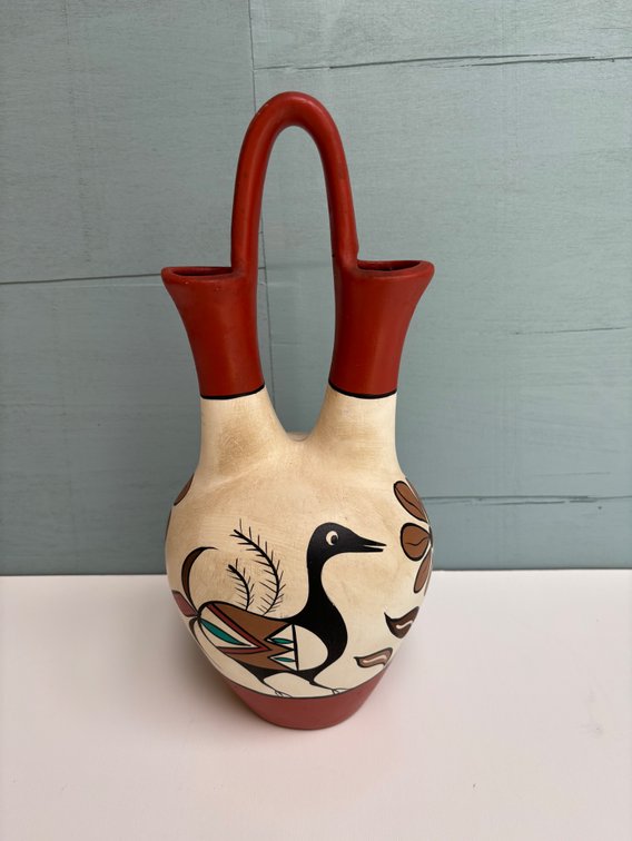 Traditional Two Spouted Ceramic Wedding Vase