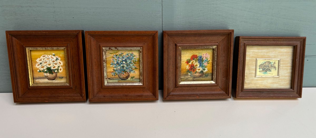 4 Miniature Artwork Pieces 