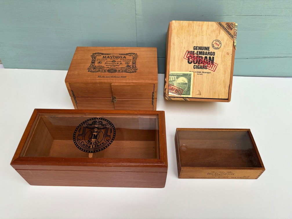 Wooden Cigar Box Collection 