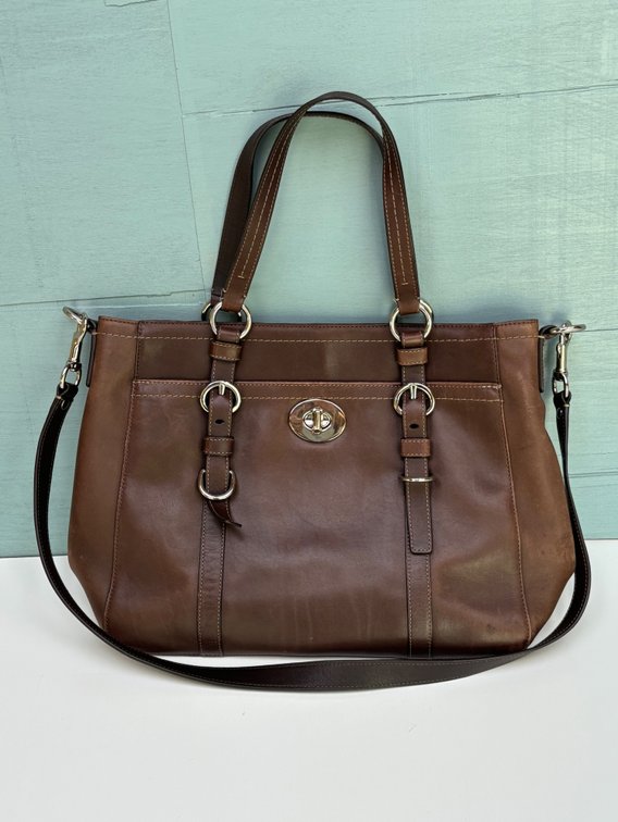Brown Leather Coach Handbag 