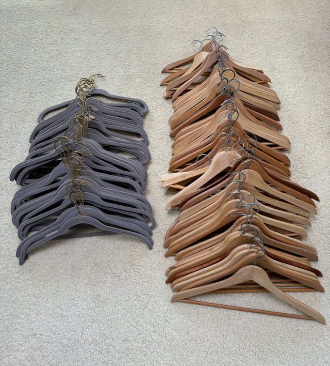 Wooden & Velvet Clothing Hangers