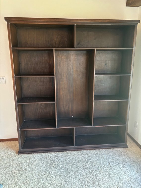 Heavy Solid Wood Bookcase Shelf Unit