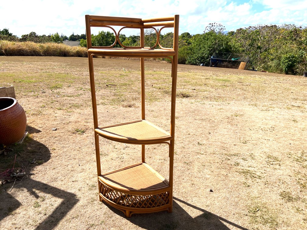 Rattan Corner Shelf