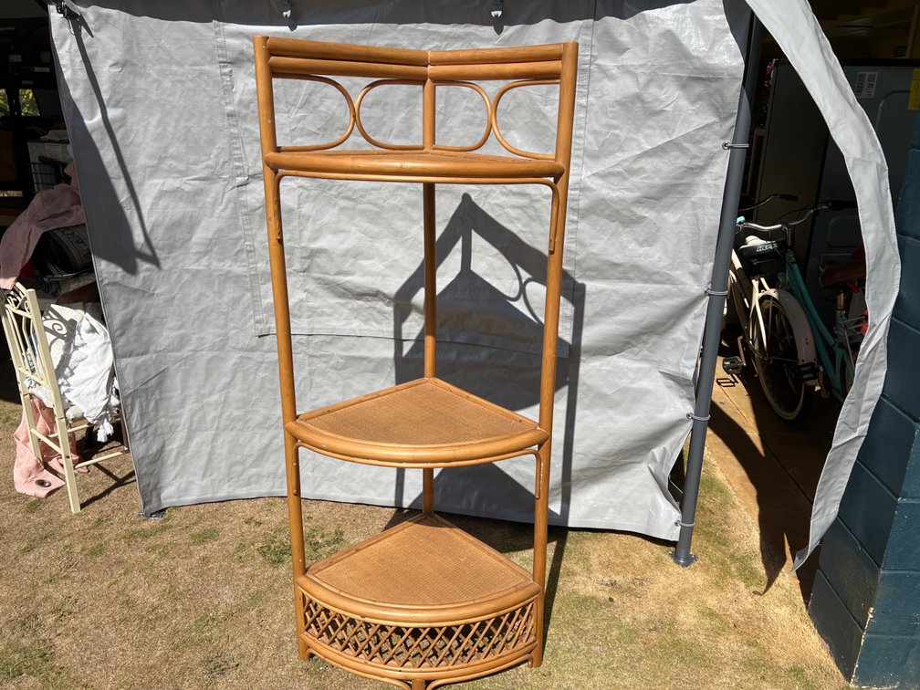 Rattan Corner Shelf