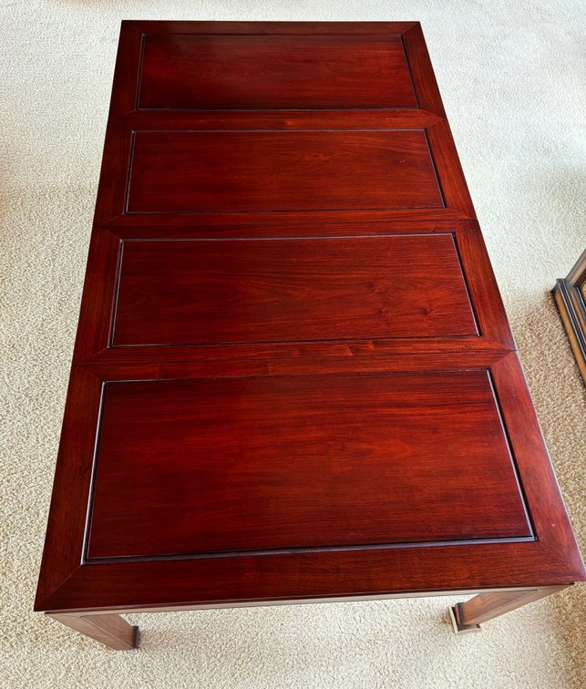 Vintage Antique Rosewood Adjustable Length Dining Table with Curved Legs