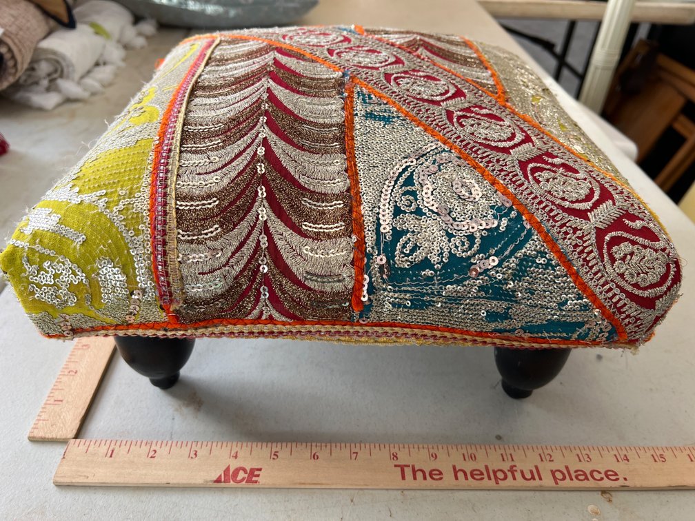 Embellished Sequin Footstool