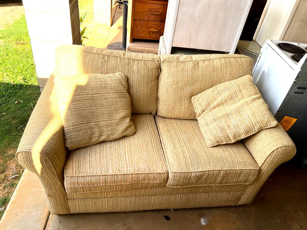 Two-Seater Upholstered Sofa with Cushions