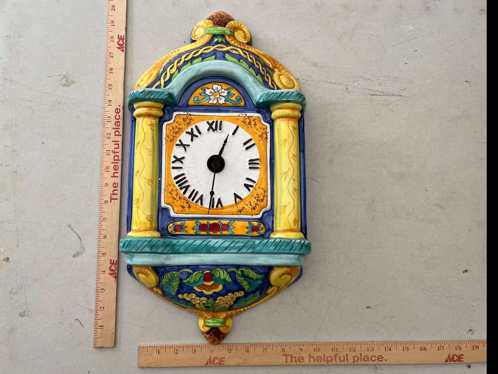 Hand-Painted Ceramic Wall Clock