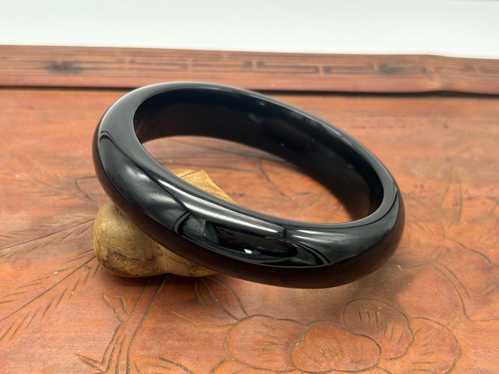 Black Jade Bangle 12mm Band Width