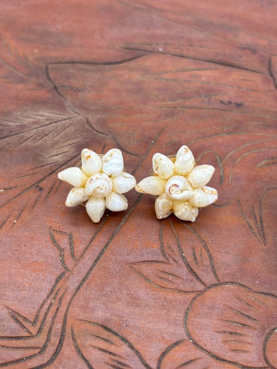 Momi Shell Stud Earrings in Flower Shape