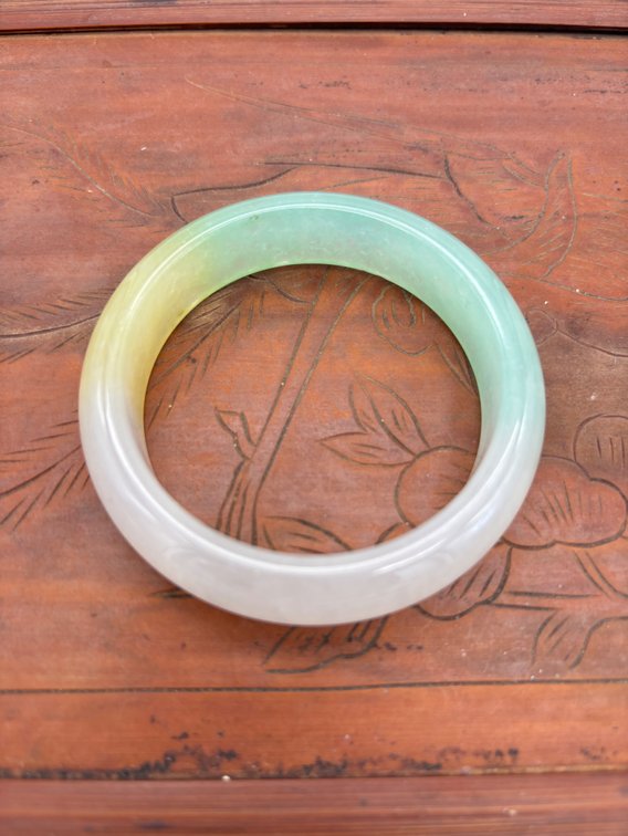 Multi Colored Jade Bangle Bracelet 