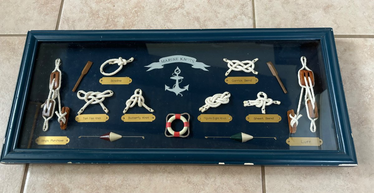 Framed Display of Marine Knots 