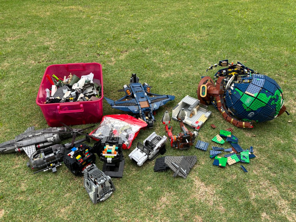 Partially Built Lego Sets and Loose Lego Pieces